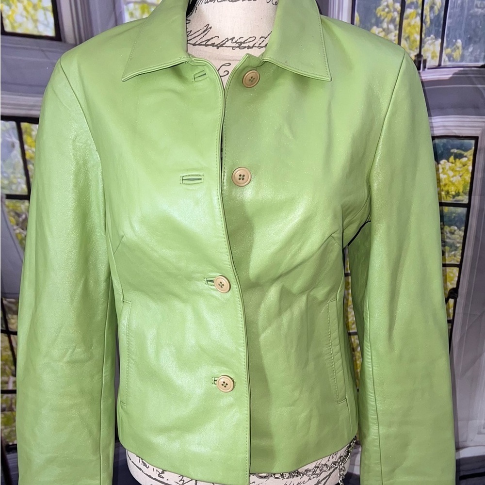 SAGUARO Green Leather Jacket - Picture 6 of 6